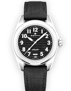 ZENITH PILOT 40MM BLACK DIAL MEN'S AUTOMATIC STRAP WATCH